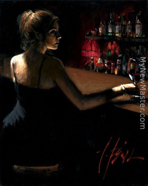 Girl at Bar with Red Light-1